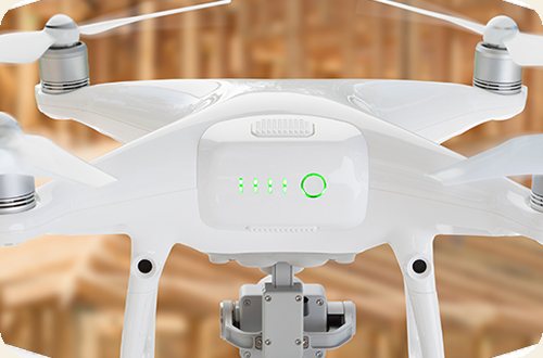Inspection drone flying over a home under construction